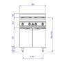 Fourneau à Gaz 4 Feux Nus 6 kW sur placard fermé CAPIC