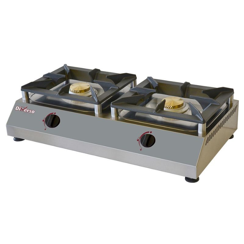 Réchaud de table gaz, 2 feux vifs DIVERSO