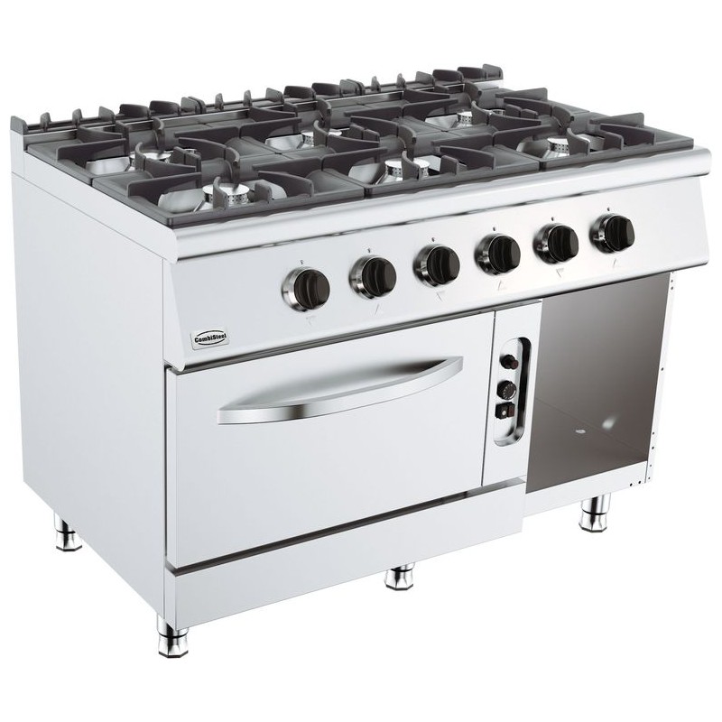 BASE 700 CUISINIERE A GAZ 6 BR. AVEC FOUR À GAZ COMBISTEEL