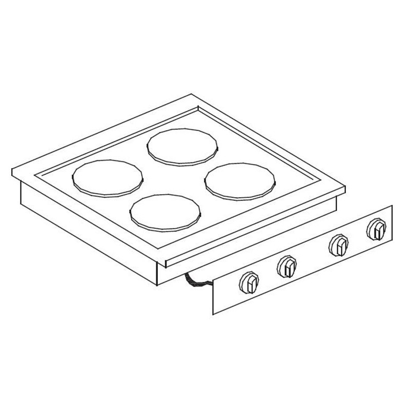 CUISINIÈRE ÉL. 4 PL. COMBISTEEL