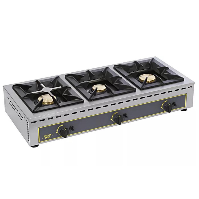 Réchaud gaz professionnel - 3 feux (5 + 7 + 7 kW) ROLLER GRILL