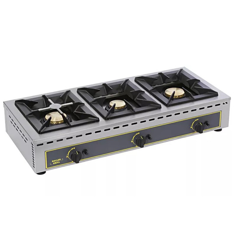 Réchaud gaz professionnel - 3 feux (7 + 7 + 7 kW) ROLLER GRILL