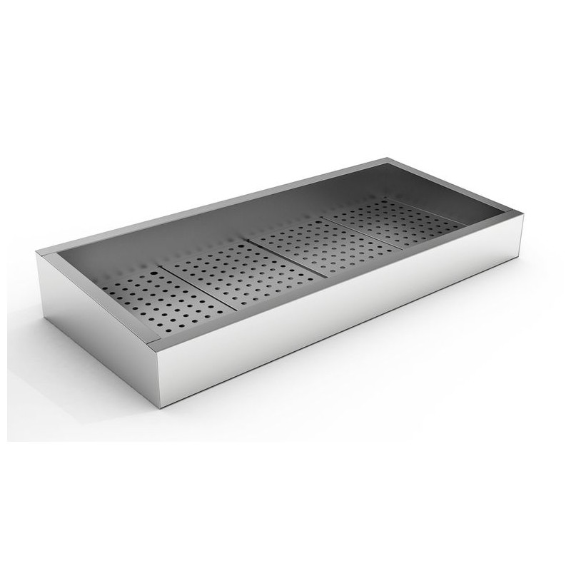 BAC À GLACE PILÉE INCLINÉ 4/1 GN AISI 304 VIDANGE CÔTÉ FONCTIONNEMENT COMBISTEEL