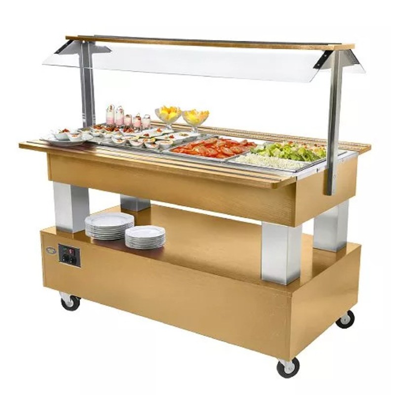 Buffet salad'bar traversant réfrigéré - 4 bacs GN 1/1 ROLLER GRILL