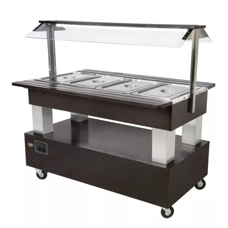 Buffet salad'bar traversant mixte - 4 bacs GN 1/1 ROLLER GRILL