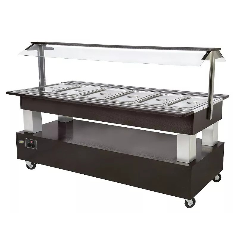 Buffet salad'bar traversant mixte - 6 bacs GN 1/1 ROLLER GRILL