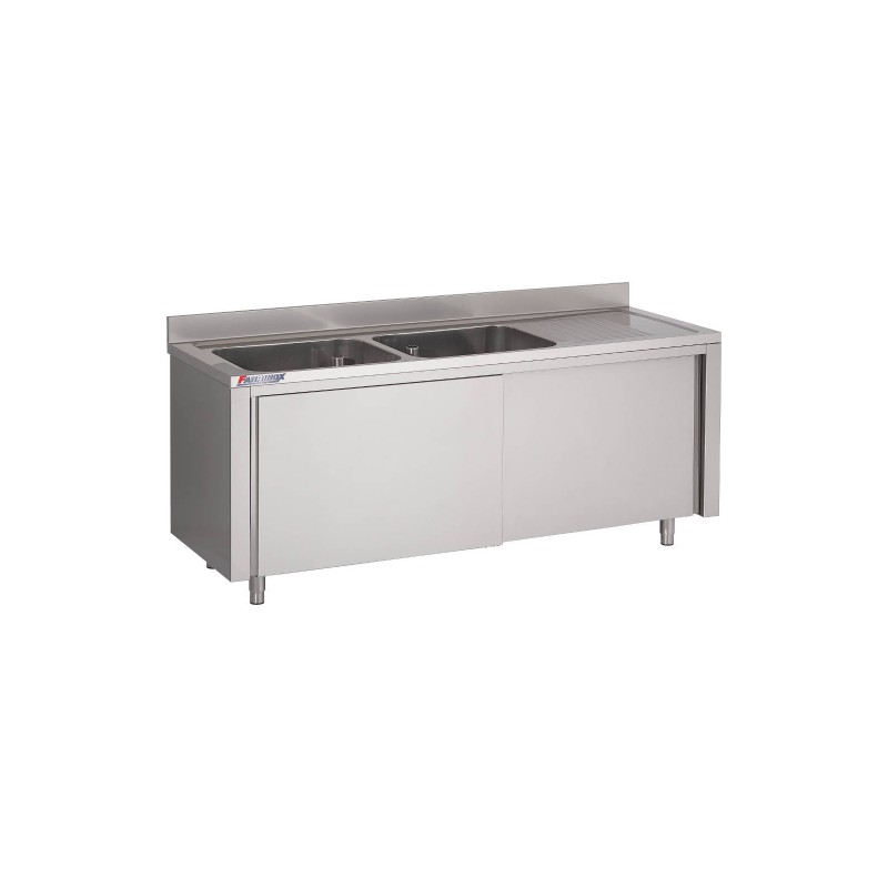 Plonge avec Meuble Largeur 1400mm - 2Bacs à Gauche