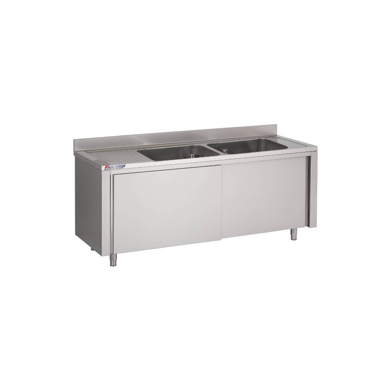 Plonge avec Meuble Largeur 1400mm - 2Bacs à Droite