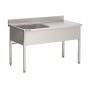 Plonge Inox Largeur 1000 mm - 1 Bac à Gauche