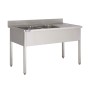 Plonge Inox Largeur 1600 mm - 2 Bacs à Gauche