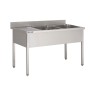 Plonge Inox Largeur 2000 mm - 2 Bacs à Droite
