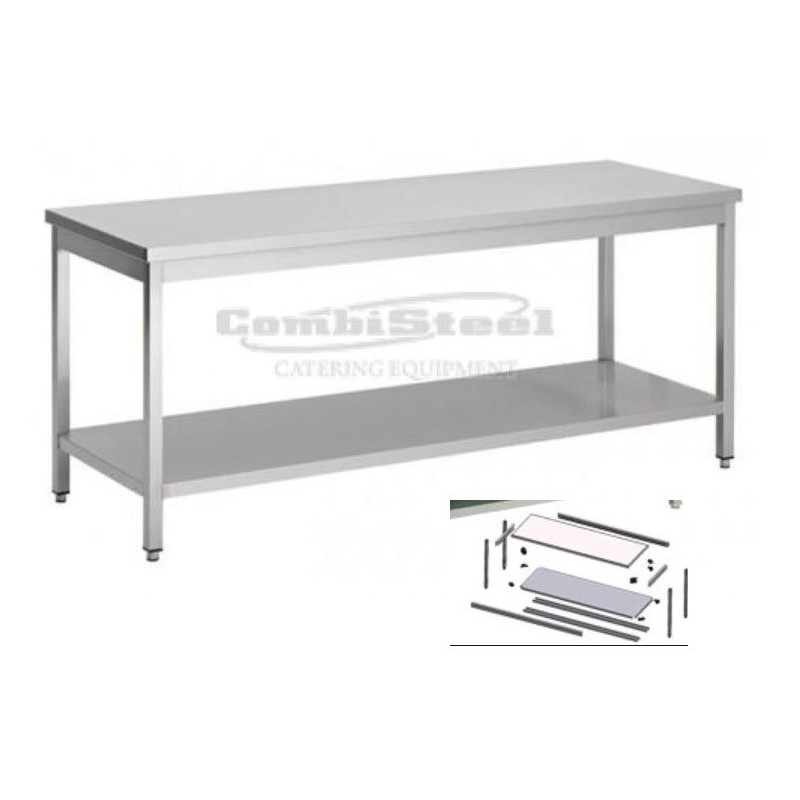 Table de travail inox démontable 1600x700mm COMBISTEEL