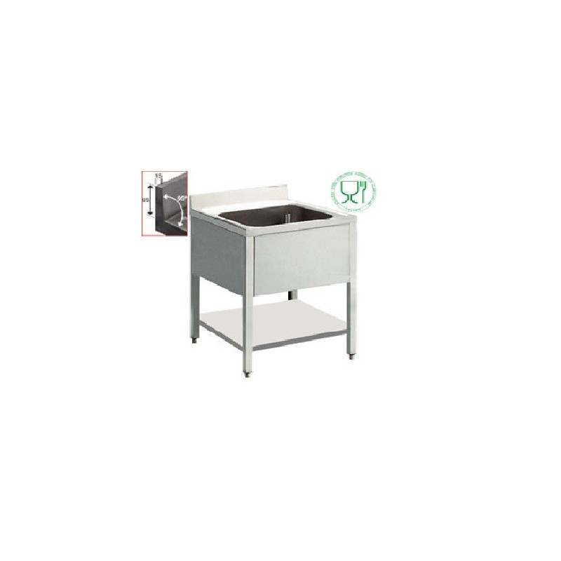 Plonge 1 bac 700x700mm sans égouttoir COMBISTEEL