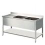 Plonge 2 bacs 1600x700mm avec égouttoir à gauche COMBISTEEL