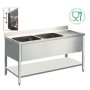 Plonge 2 bacs 1600x700mm avec égouttoir à droite COMBISTEEL