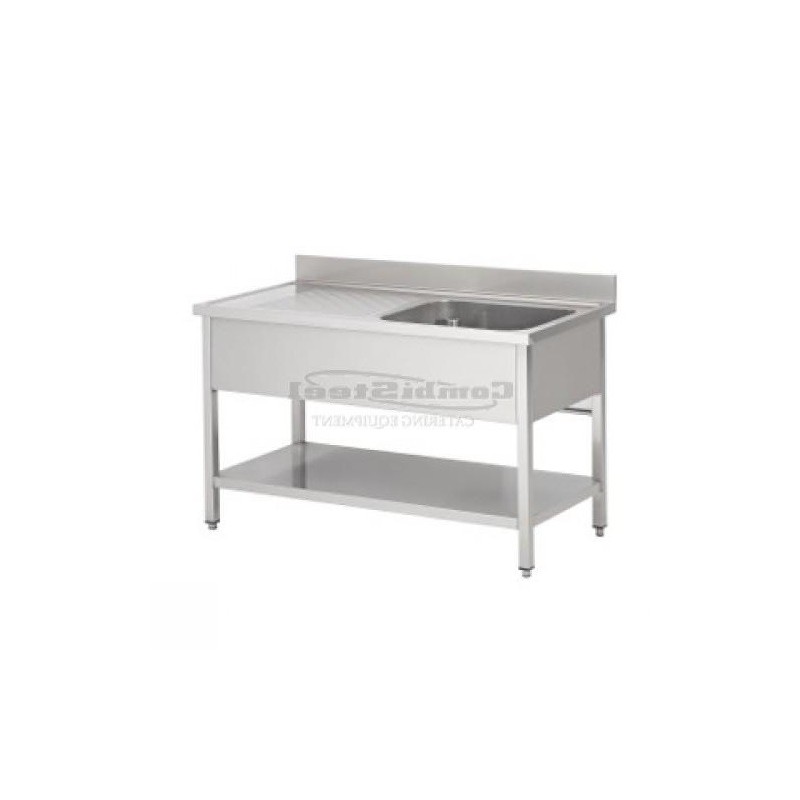 Plonge 1 bac 1200x600mm avec égouttoir à gauche COMBISTEEL
