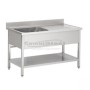 Plonge 1 bac 1200x600mm avec égouttoir à droite COMBISTEEL