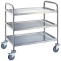 Chariot Inox 3 Etages sur Roulettes 800x500mm VIRTUS