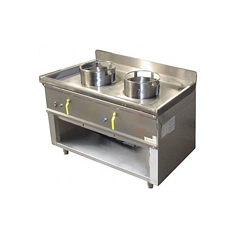 Wok asiatique Gaz à poser 2 Brûleurs Turbo Ø290mm BERTRAND