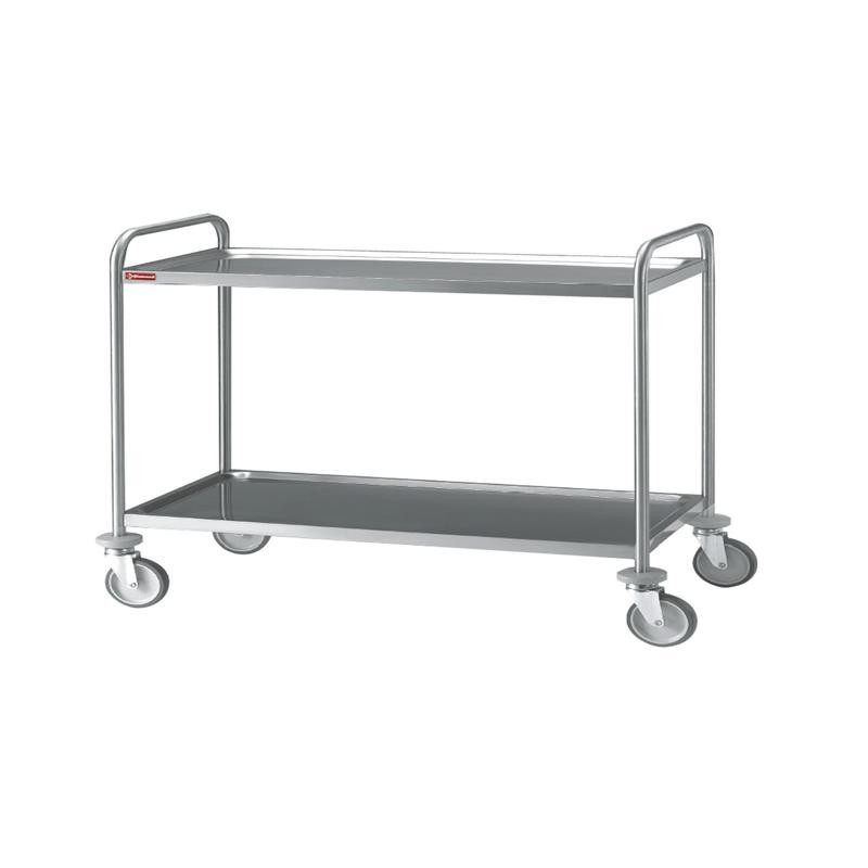 Chariot de service en inox à 2 niveaux DIAMOND