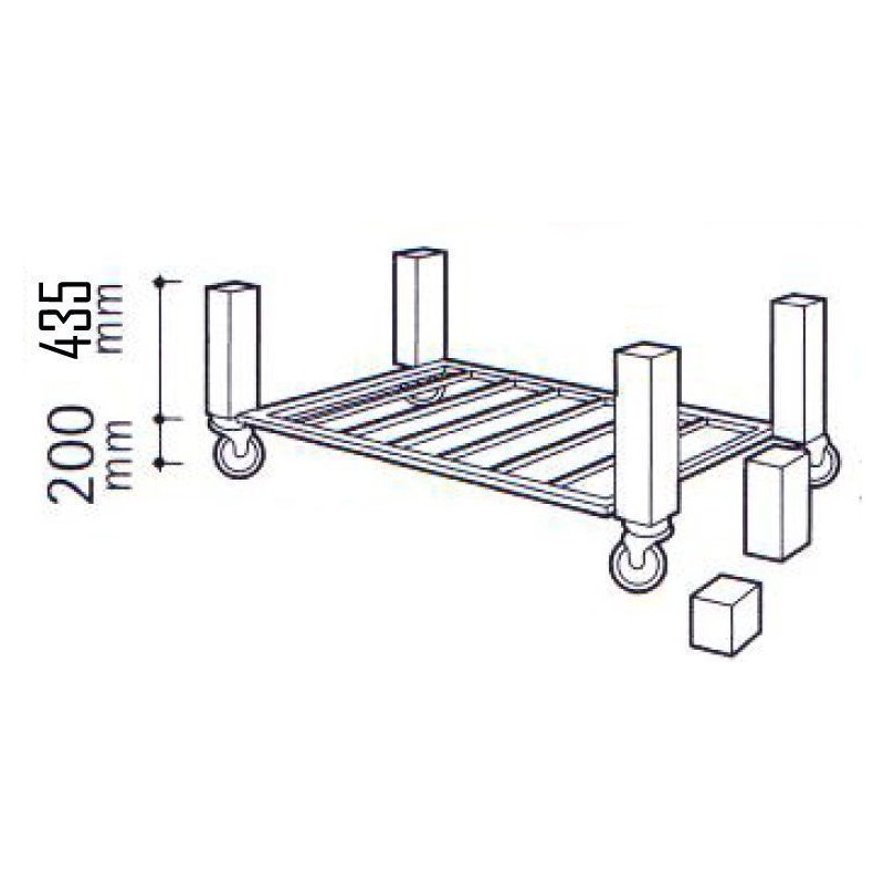 Support pour four à pizza NXM sur roulettes 435mm SALVA