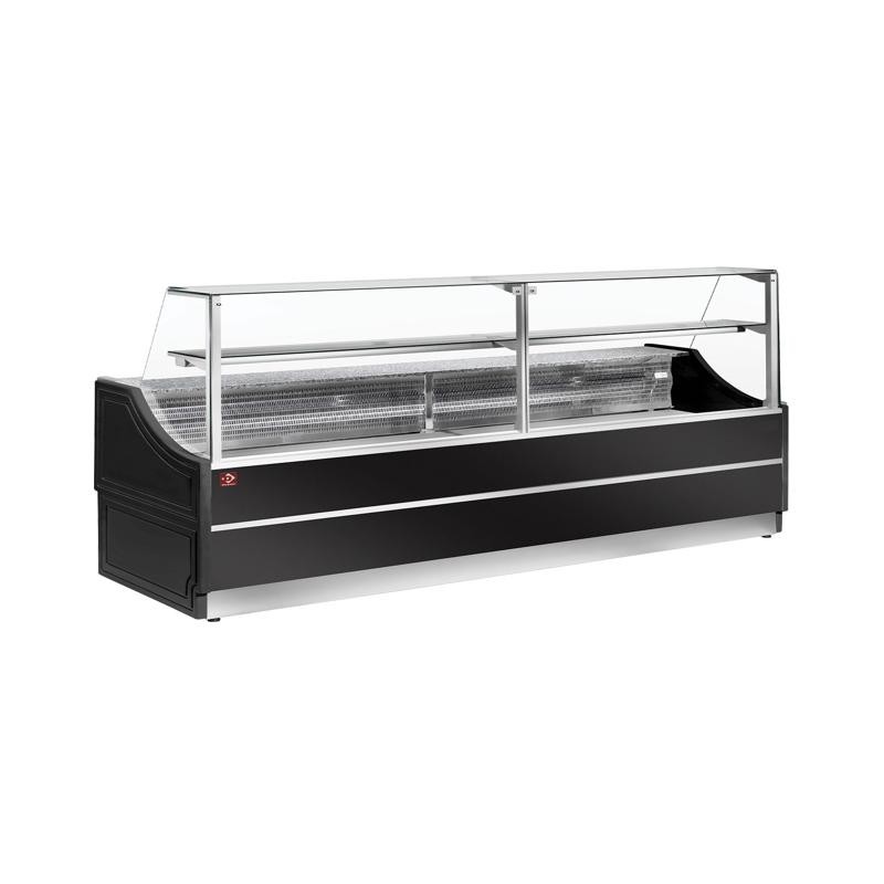vitrine réfrigérée à vitre droite 90° avec réserve DIAMOND