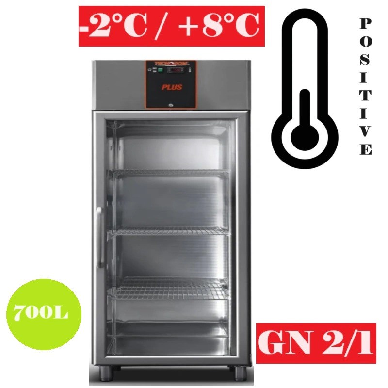 Armoire réfrigérée vitrée positive GN 2/1 - 700L Tecnodom